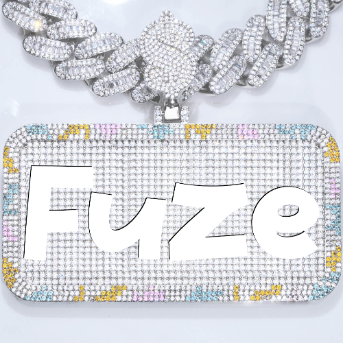 CUSTOM LETTER NECKLACE 3D COLORFUL SQUARE