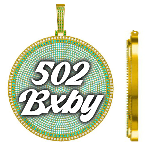 CUSTOM LETTER NECKLACE 3D BIG DISC