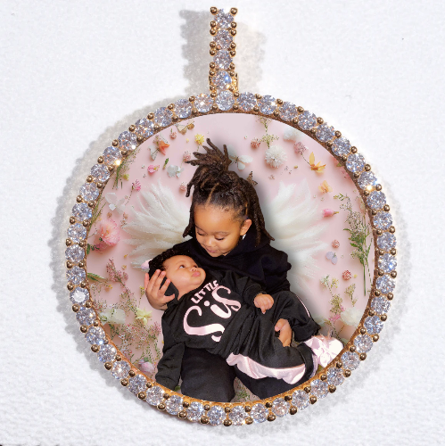 LARGE 3D CIRCLE CUSTOM PICTURE PENDANT
