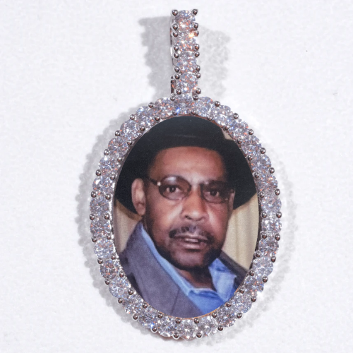 Large 3D Oval Custom Picture Pendant