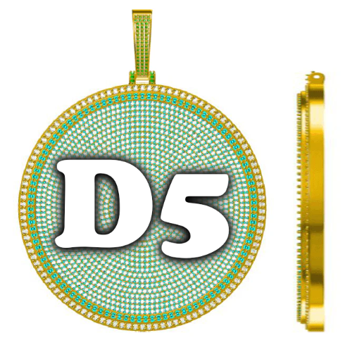 CUSTOM LETTER NECKLACE 3D BIG DISC
