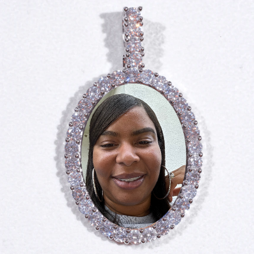 Large 3D Oval Custom Picture Pendant