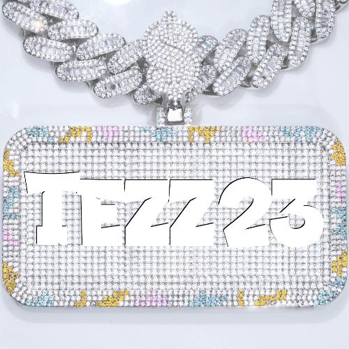 CUSTOM LETTER NECKLACE 3D COLORFUL SQUARE