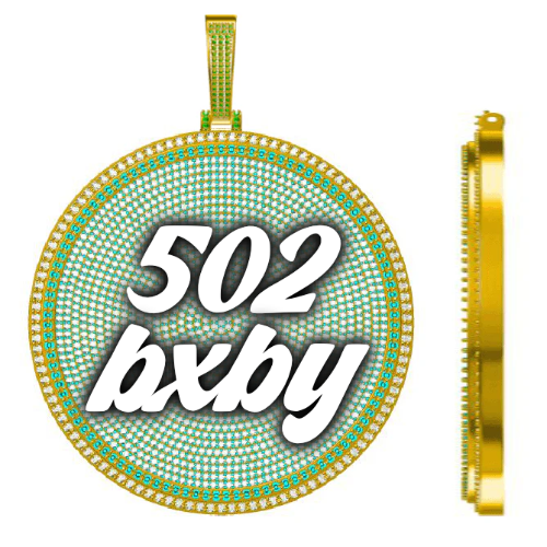 CUSTOM LETTER NECKLACE 3D BIG DISC