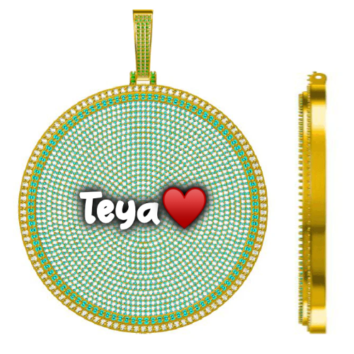CUSTOM LETTER NECKLACE 3D BIG DISC