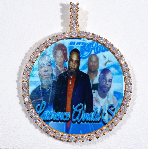 LARGE 3D CIRCLE CUSTOM PICTURE PENDANT