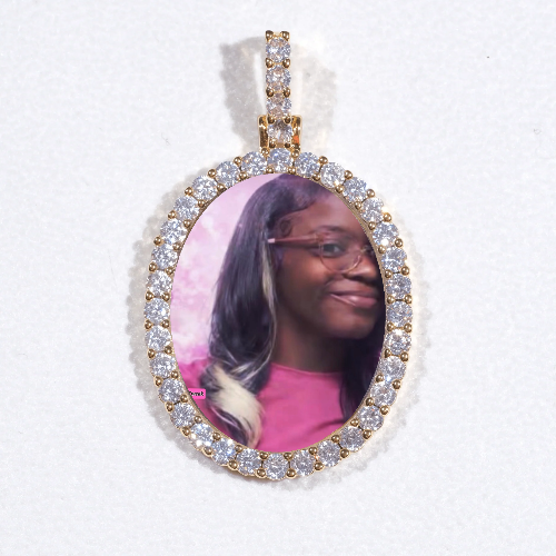 3D Oval Custom Picture Pendant