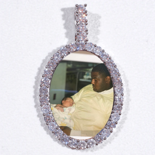 Large 3D Oval Custom Picture Pendant