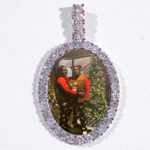 Large 3D Oval Custom Picture Pendant