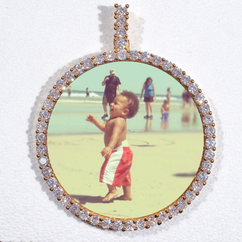 LARGE 3D CIRCLE CUSTOM PICTURE PENDANT