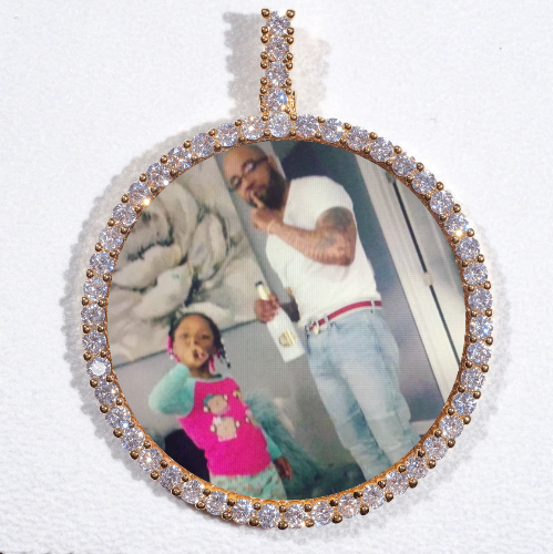LARGE 3D CIRCLE CUSTOM PICTURE PENDANT