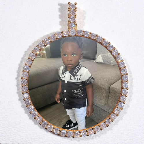 LARGE 3D CIRCLE CUSTOM PICTURE PENDANT