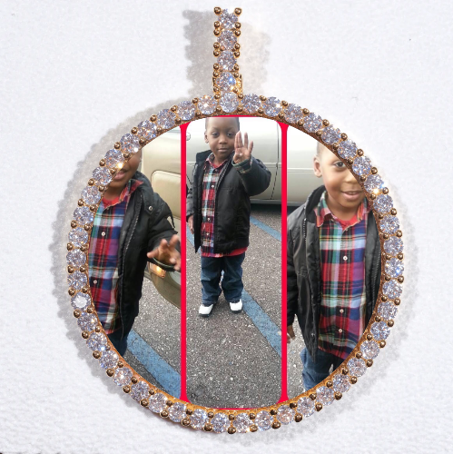 LARGE 3D CIRCLE CUSTOM PICTURE PENDANT