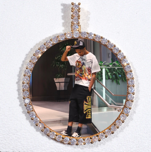 LARGE 3D CIRCLE CUSTOM PICTURE PENDANT