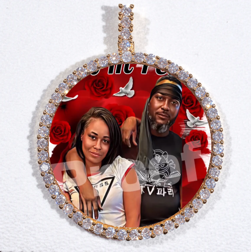 LARGE 3D CIRCLE CUSTOM PICTURE PENDANT