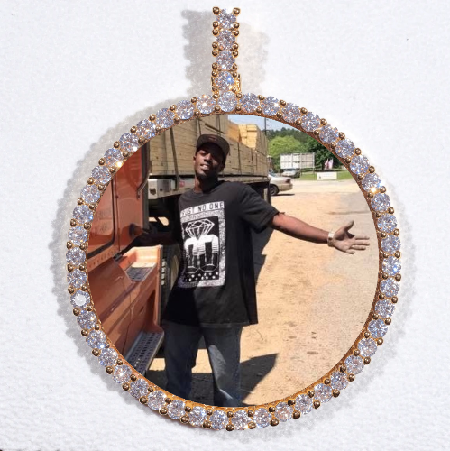 LARGE 3D CIRCLE CUSTOM PICTURE PENDANT
