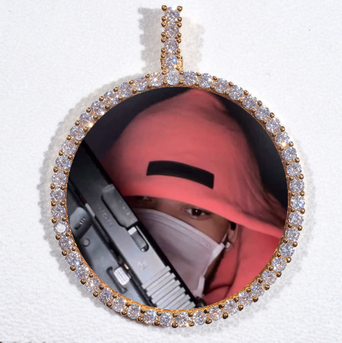 LARGE 3D CIRCLE CUSTOM PICTURE PENDANT