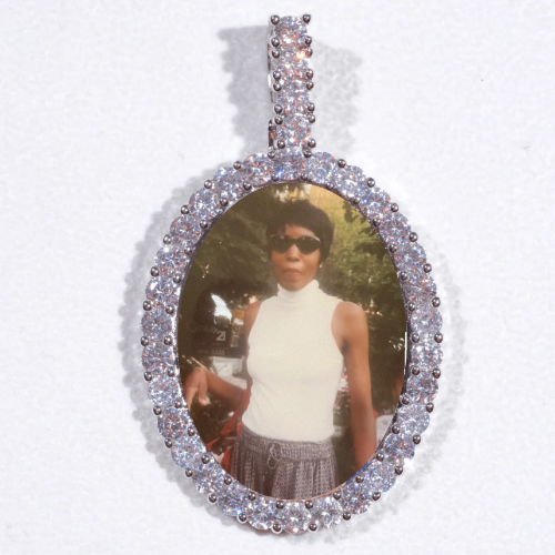 Large 3D Oval Custom Picture Pendant