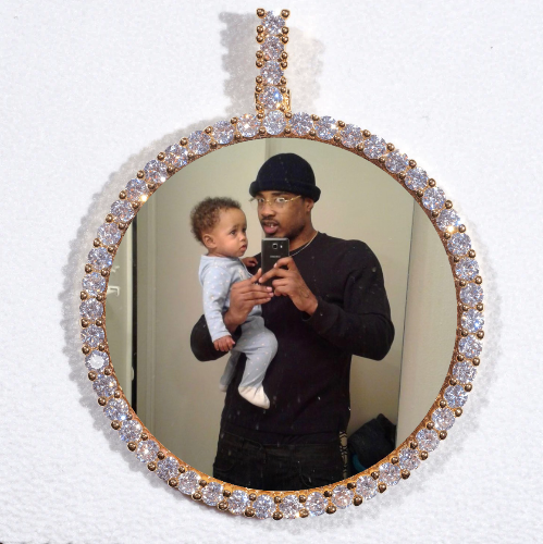 LARGE 3D CIRCLE CUSTOM PICTURE PENDANT