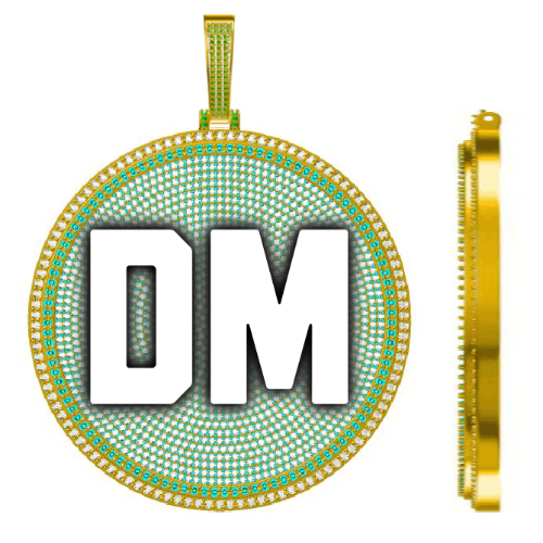 CUSTOM LETTER NECKLACE 3D BIG DISC