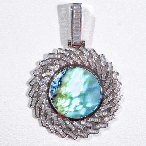 Large 3D Baguette Custom Picture Pendant