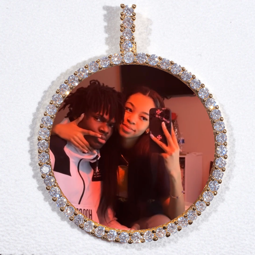 LARGE 3D CIRCLE CUSTOM PICTURE PENDANT