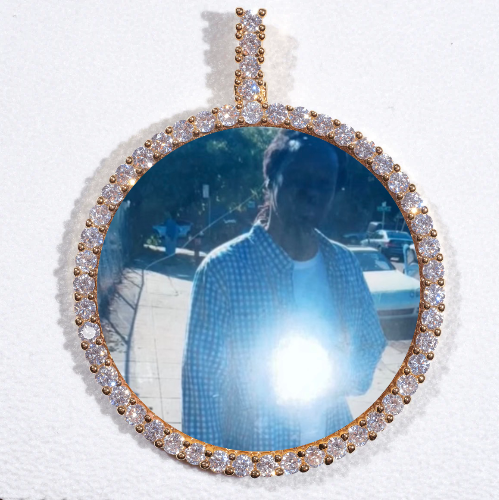 LARGE 3D CIRCLE CUSTOM PICTURE PENDANT