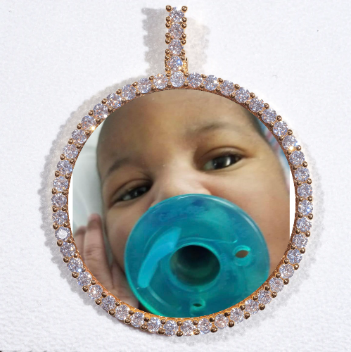 LARGE 3D CIRCLE CUSTOM PICTURE PENDANT