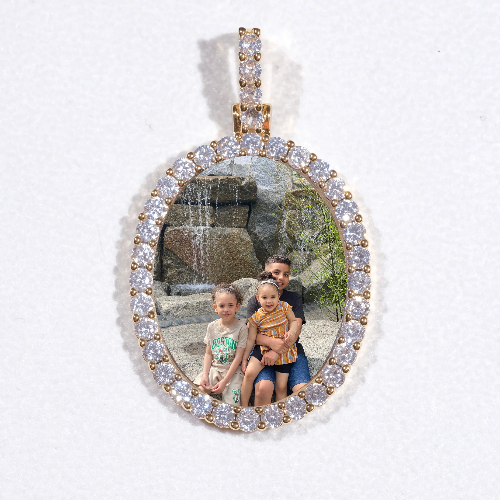 3D Oval Custom Picture Pendant