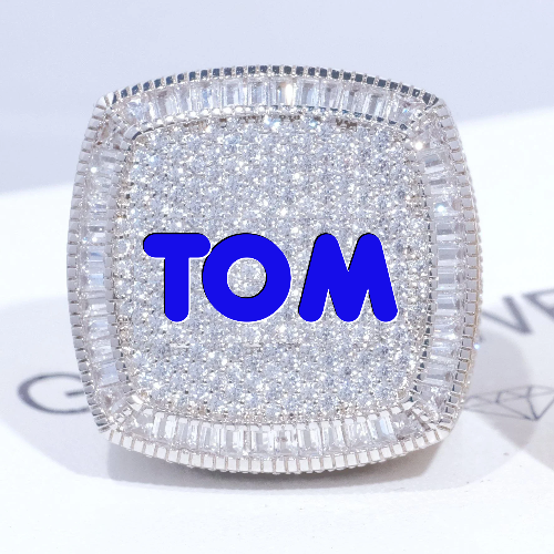 CUSTOM LETTER 3D ICED RING