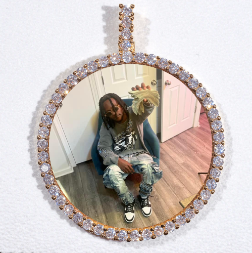 LARGE 3D CIRCLE CUSTOM PICTURE PENDANT