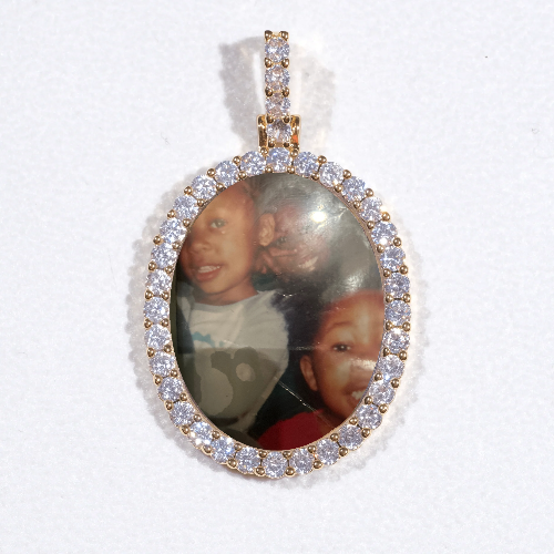 3D Oval Custom Picture Pendant
