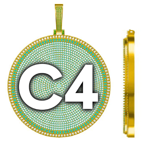 CUSTOM LETTER NECKLACE 3D BIG DISC