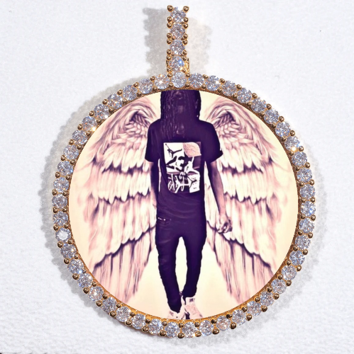 LARGE 3D CIRCLE CUSTOM PICTURE PENDANT