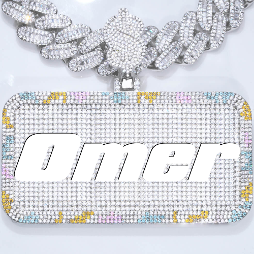 CUSTOM LETTER NECKLACE 3D COLORFUL SQUARE
