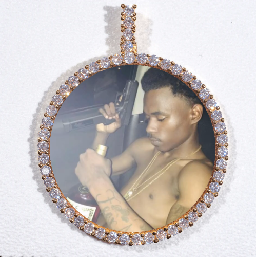 LARGE 3D CIRCLE CUSTOM PICTURE PENDANT