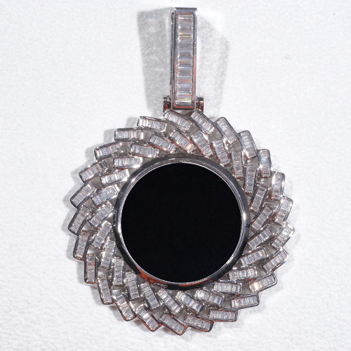 Large 3D Baguette Custom Picture Pendant