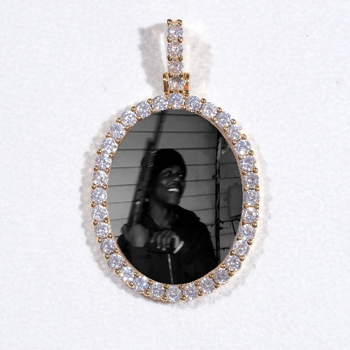 3D Oval Custom Picture Pendant