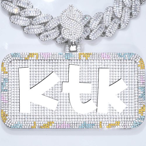 CUSTOM LETTER NECKLACE 3D COLORFUL SQUARE