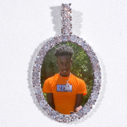Large 3D Oval Custom Picture Pendant