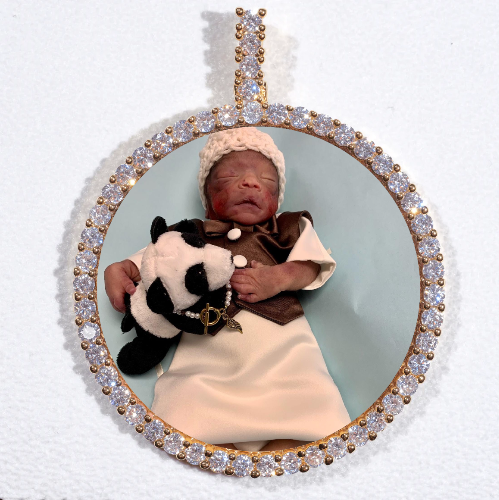 LARGE 3D CIRCLE CUSTOM PICTURE PENDANT