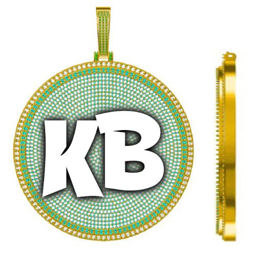 CUSTOM LETTER NECKLACE 3D BIG DISC