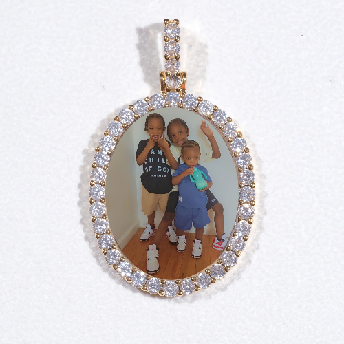 3D Oval Custom Picture Pendant