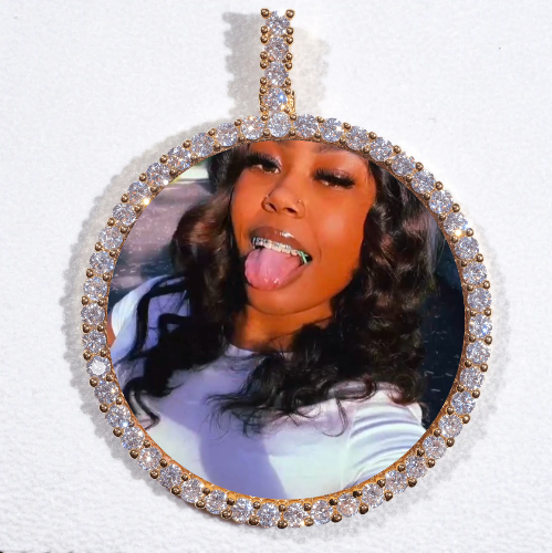 LARGE 3D CIRCLE CUSTOM PICTURE PENDANT