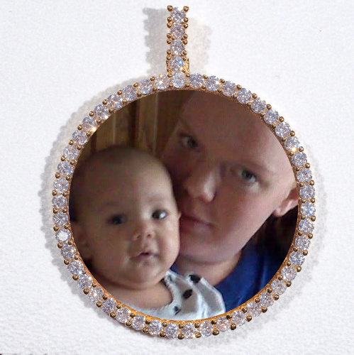LARGE 3D CIRCLE CUSTOM PICTURE PENDANT