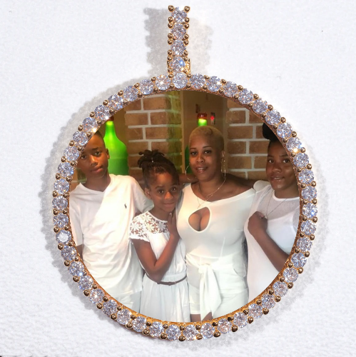 LARGE 3D CIRCLE CUSTOM PICTURE PENDANT