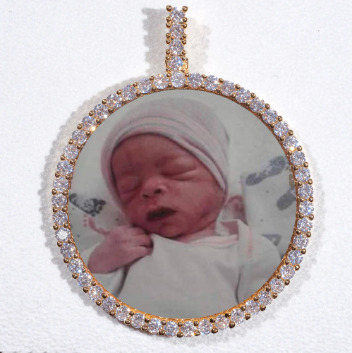 LARGE 3D CIRCLE CUSTOM PICTURE PENDANT