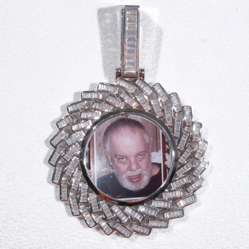 Large 3D Baguette Custom Picture Pendant