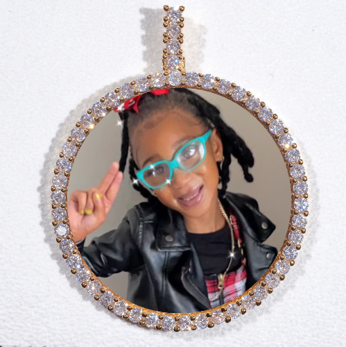 LARGE 3D CIRCLE CUSTOM PICTURE PENDANT