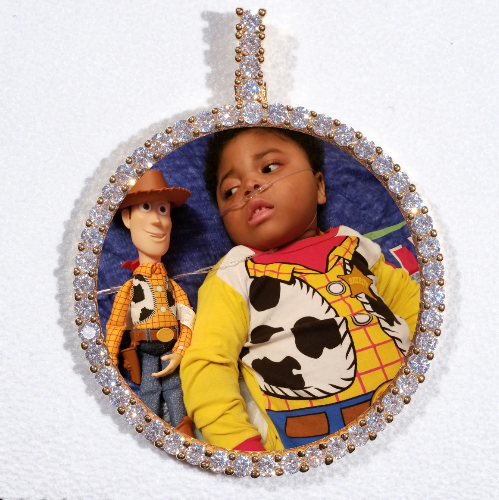 LARGE 3D CIRCLE CUSTOM PICTURE PENDANT